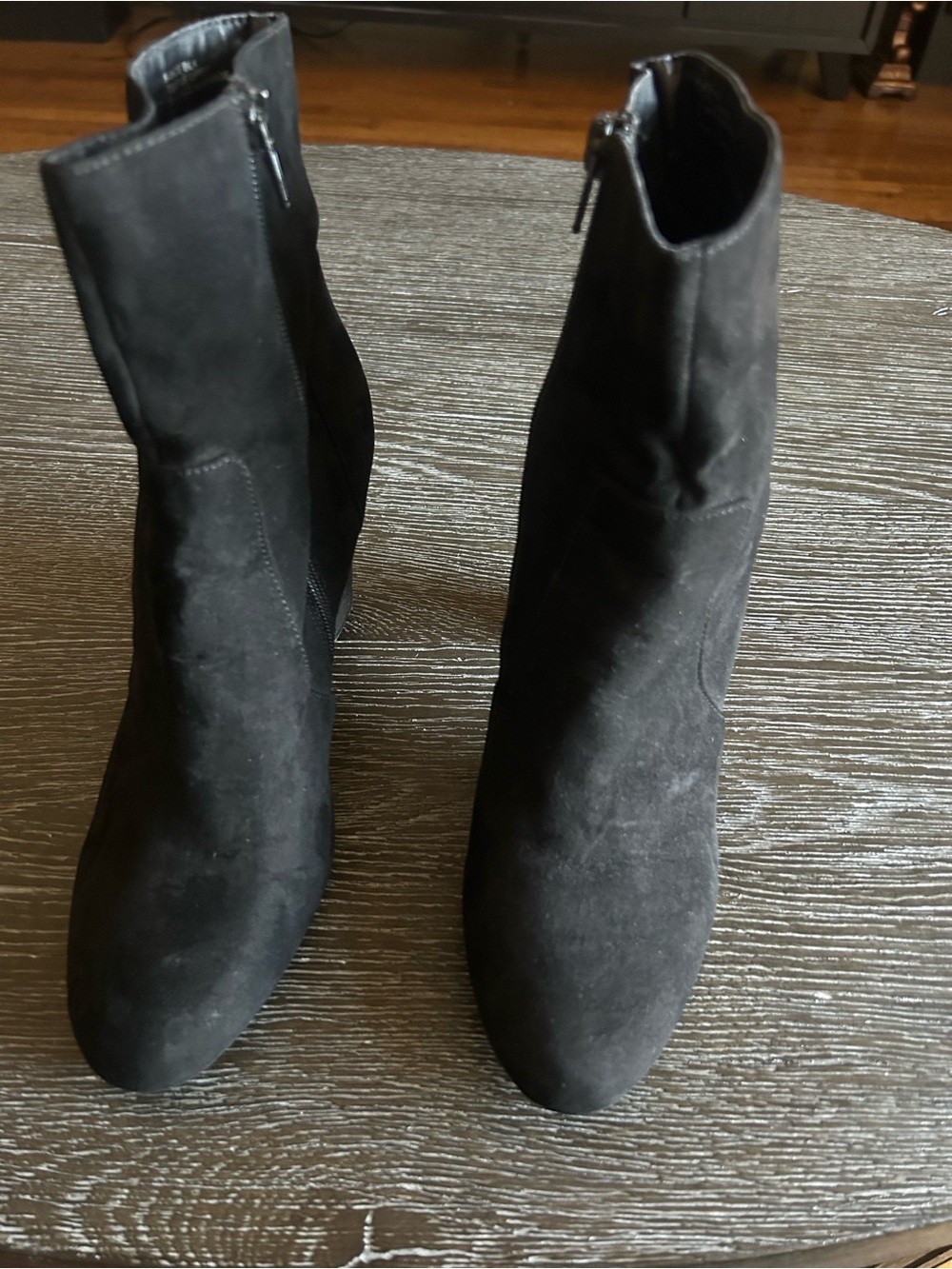 Madden Girl Black Suede Ankle Booties with Side Zipper